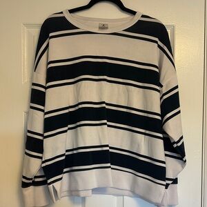 Danskin Oversized Nautical Striped Pullover Sweatshirt